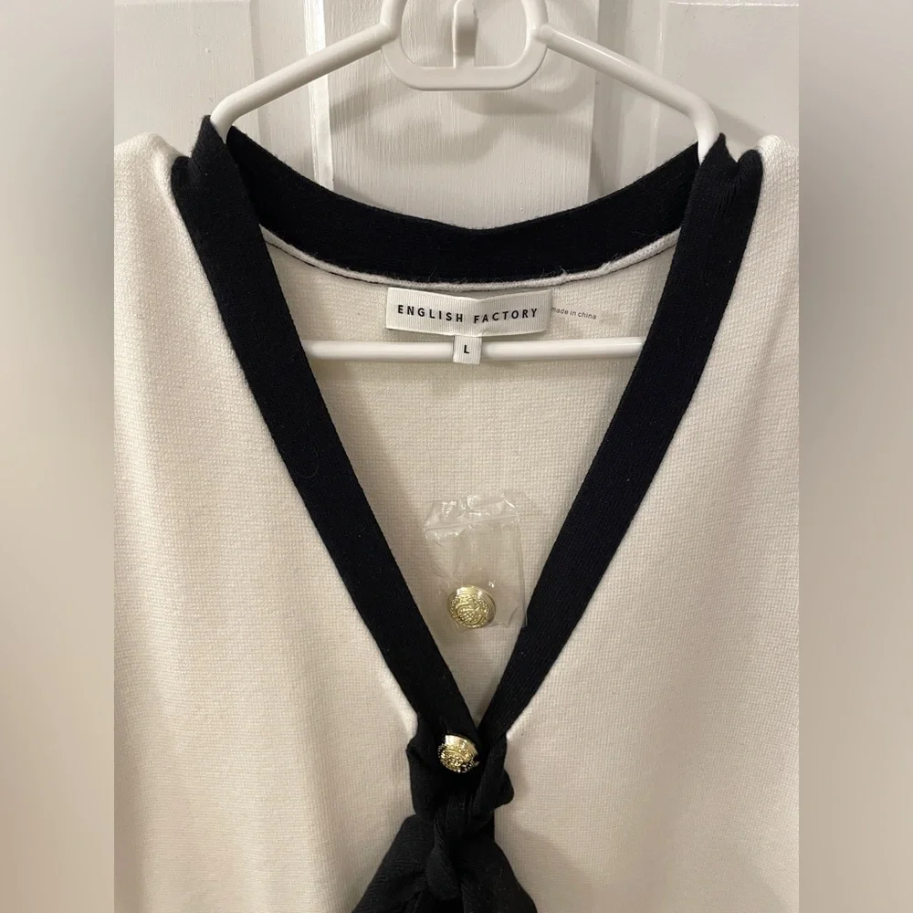 NWOT English Factory Knit Midi Dress With Ribbon Tie - Picture 6 of 9
